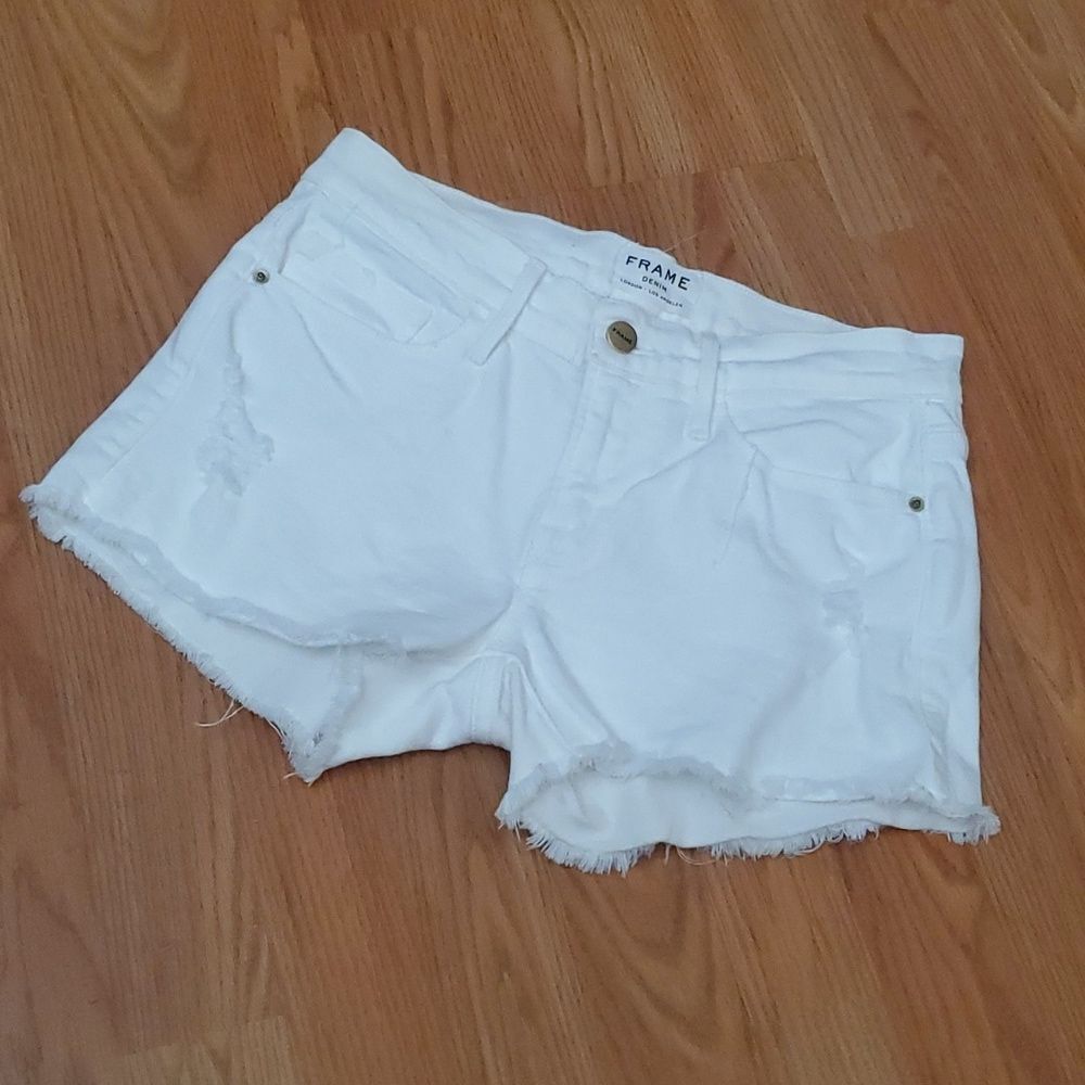 Frame Denim White Jean Shorts